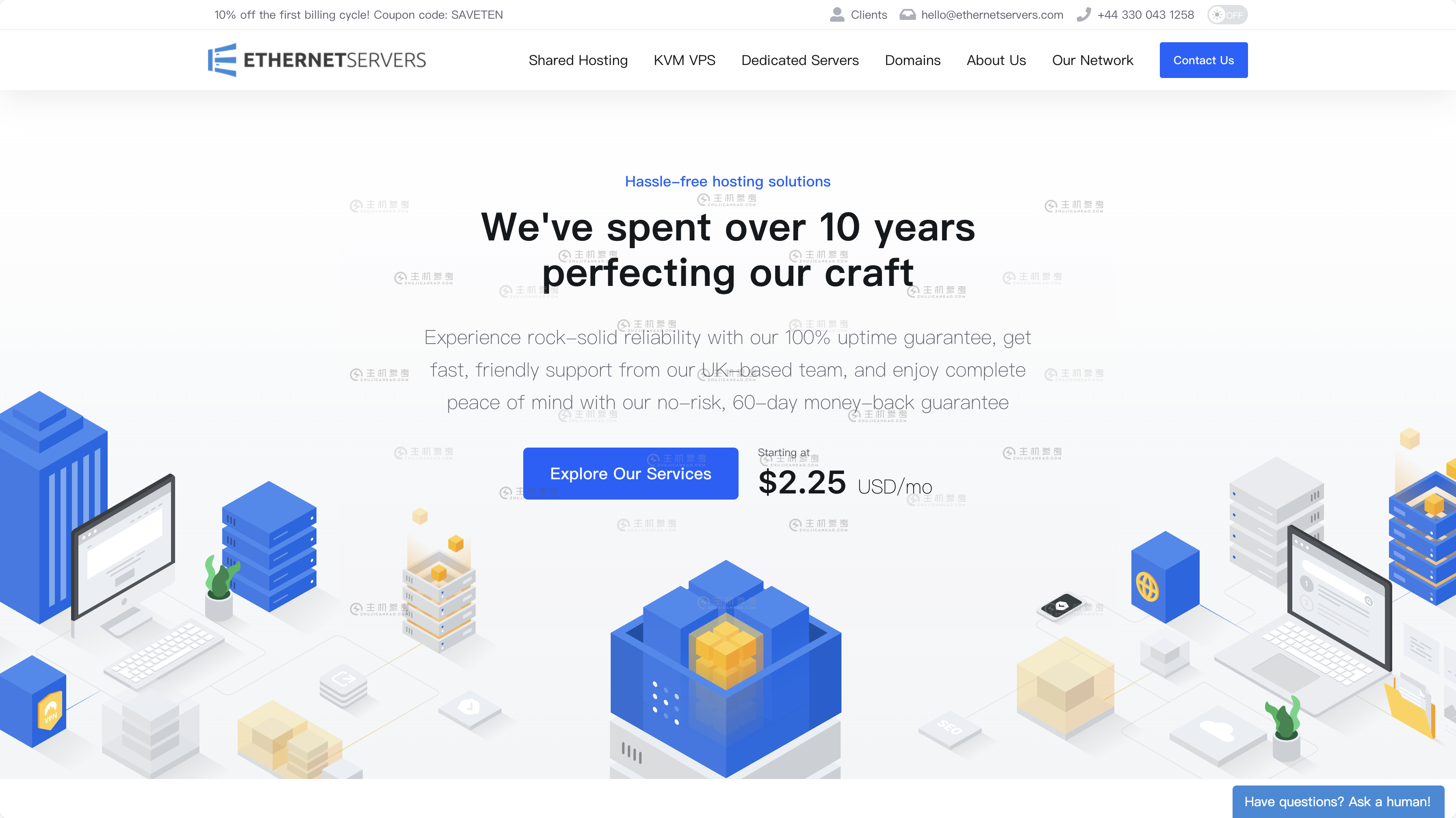 EthernetServers，全新官网上线/AMD高性能VPS特价9折优惠低至$2.7/月，10Gbps超大带宽，美国洛杉矶/新泽西/德国法兰克福机房